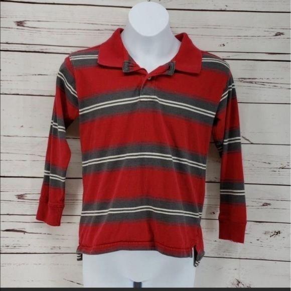 Faded Glory Striped Long Sleeve sz 8 Polo shirt - Picture 1 of 5